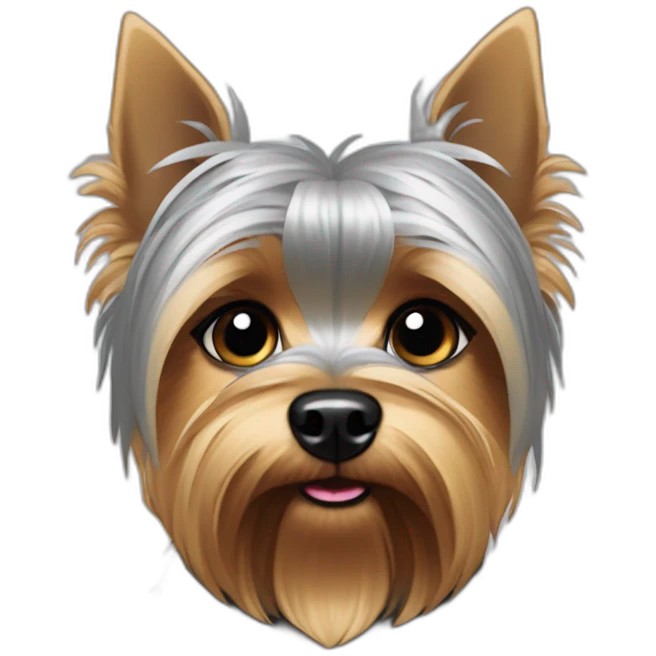 yorkshire terrier sad one ear up and one ear down silver head emoji