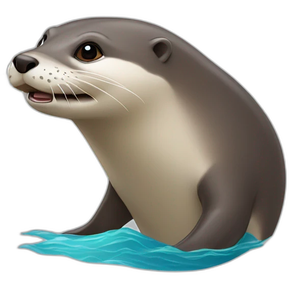 Loutre sur dophin emoji