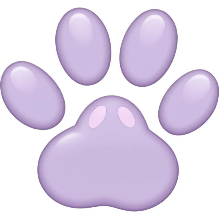 a very light pale pastel purple pawprint emoji