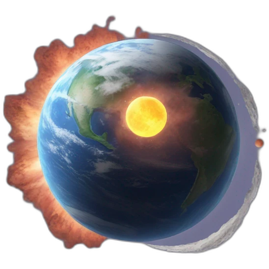 earth and moon colliding emoji