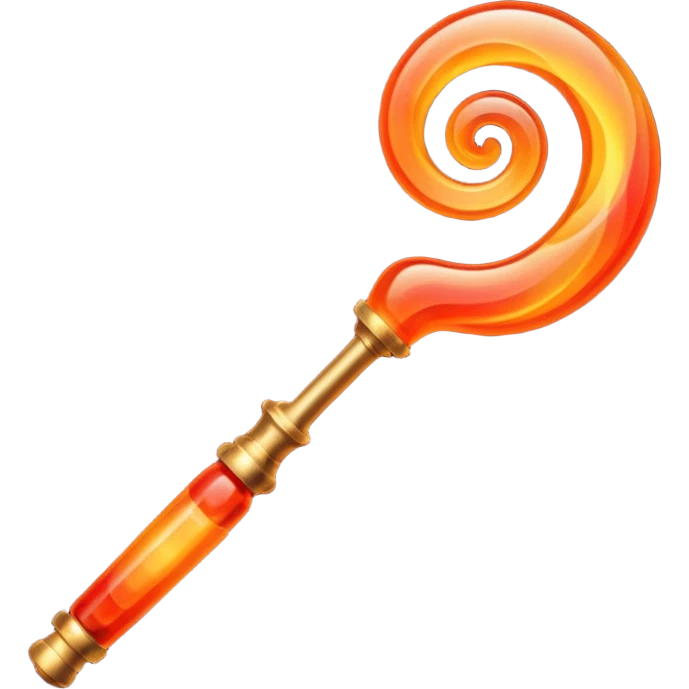 magic wand with orange red wave emoji