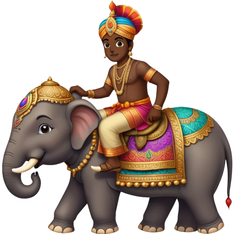 indian on a elephany emoji