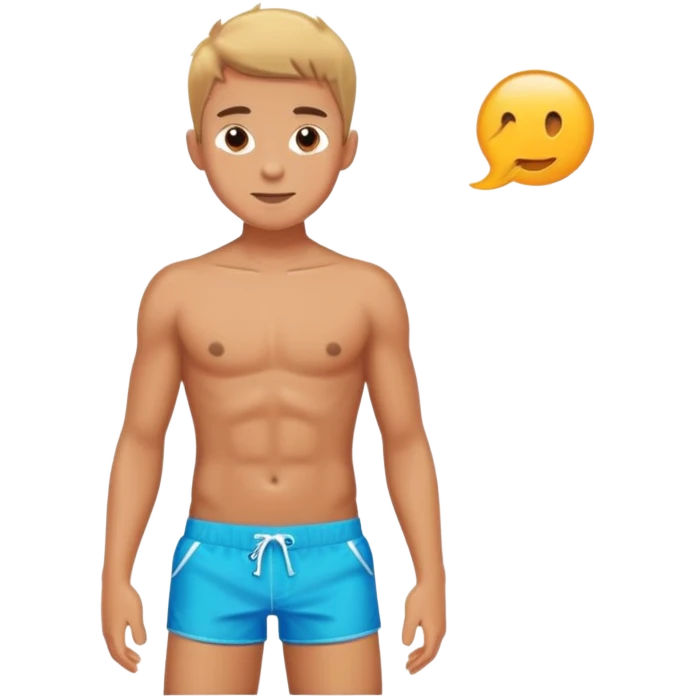 SHIRTLESS BOY SWIM TRUNKS emoji