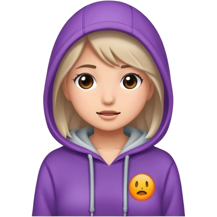 Girl wearing hoody emoji