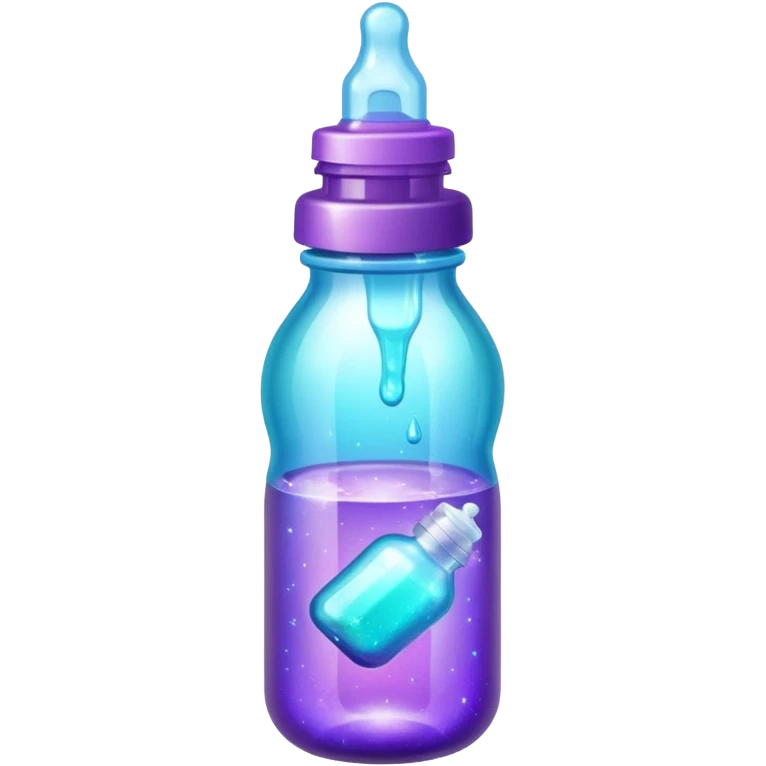 glitter purple and cian feeding bottle emoji