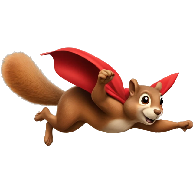 a squirrel flying like superman emoji