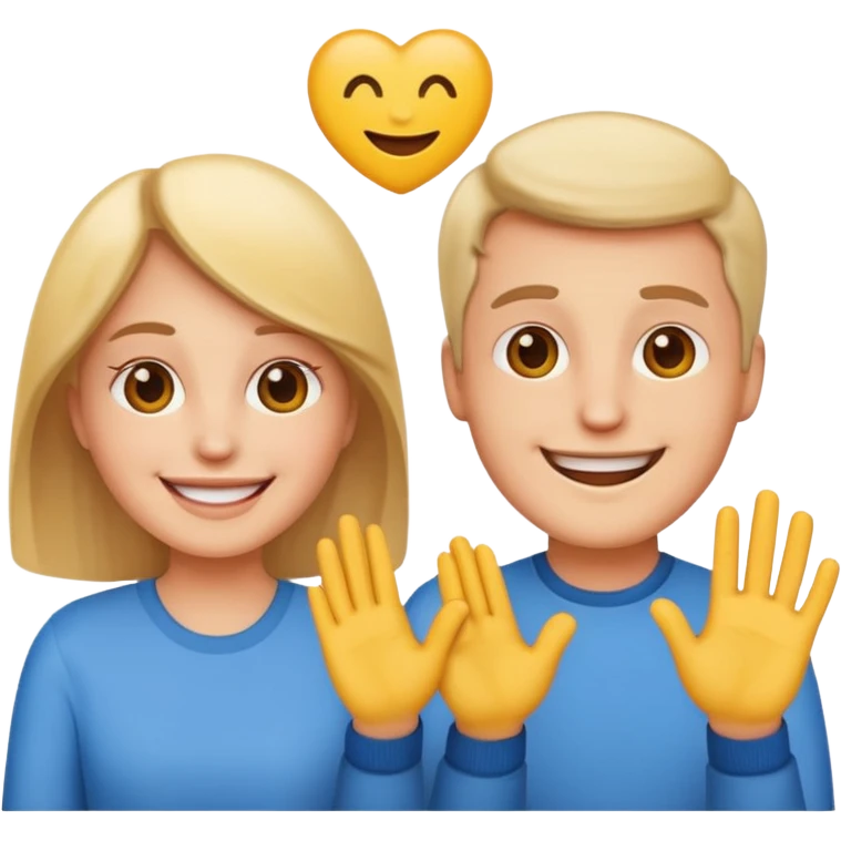 white couple falling in love, emoji emoji
