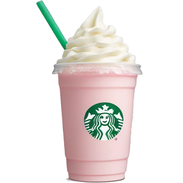 Light pink Starbucks frappechino emoji