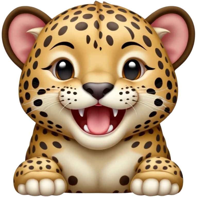 cinematic-realistic-yawning-baby jaguar-portrait-emoji,-head-tilted-slightly-with-a-dramatic,-wide-open-yawn,-showcasing-a-lithe,-graceful-build-with-distinctive-rosette-patterns-and-sleepy,-half-closed-eyes,-simplified-yet-irresistibly-adorable, realistic emoji