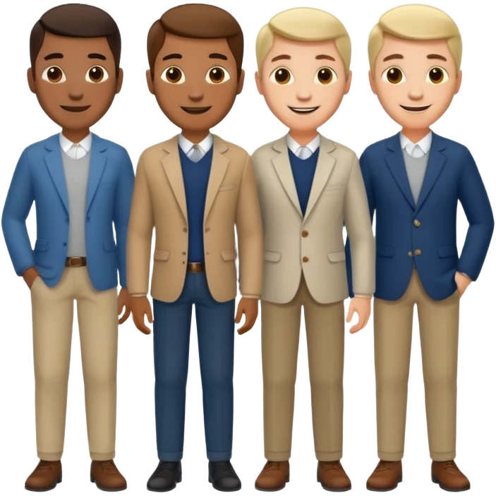 group men wearing  smart casual emoji