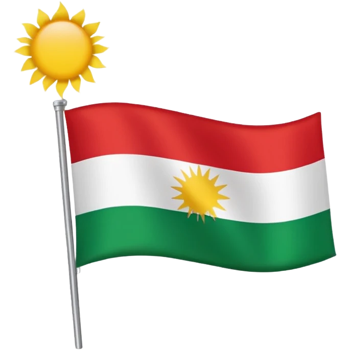 create a kurdishtan flag emoji. the shape of flag is like usual flag emojis alright emoji