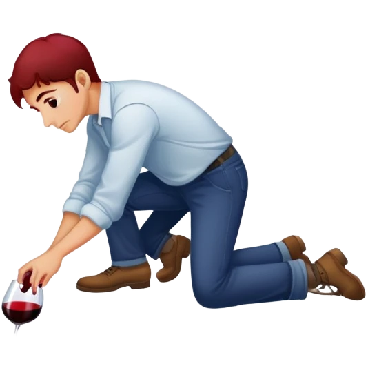 Picking up spilled wine emoji