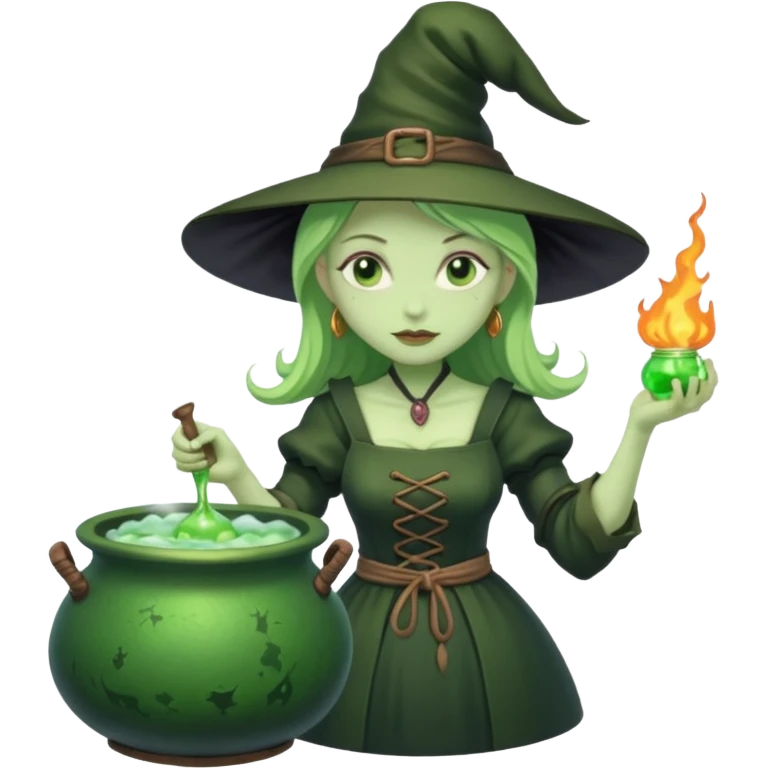 green witch cooking potion emoji