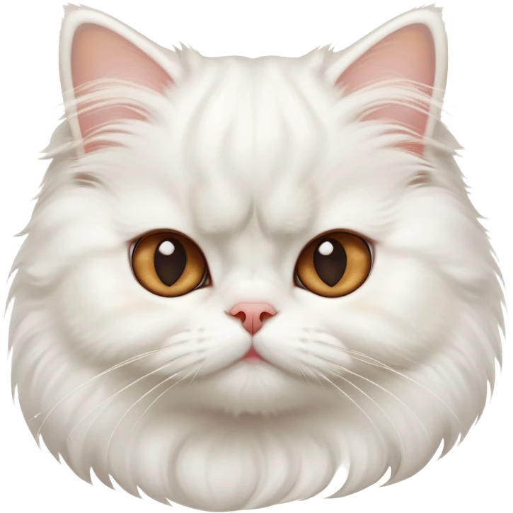 cinematic-adorable-big-eyed-fluffy-solid white-persian-cat-portrait-emoji,-head-tilted-playfully-with-a-sweet-expression,-fluffy-solid white-fur,-simplified-yet-irresistibly-cute-features-with-large,-expression, solid ginger persian cat, chest vicible emoji