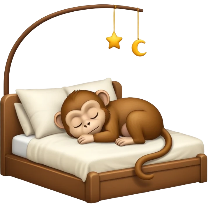 Monkey sleeping in bed emoji