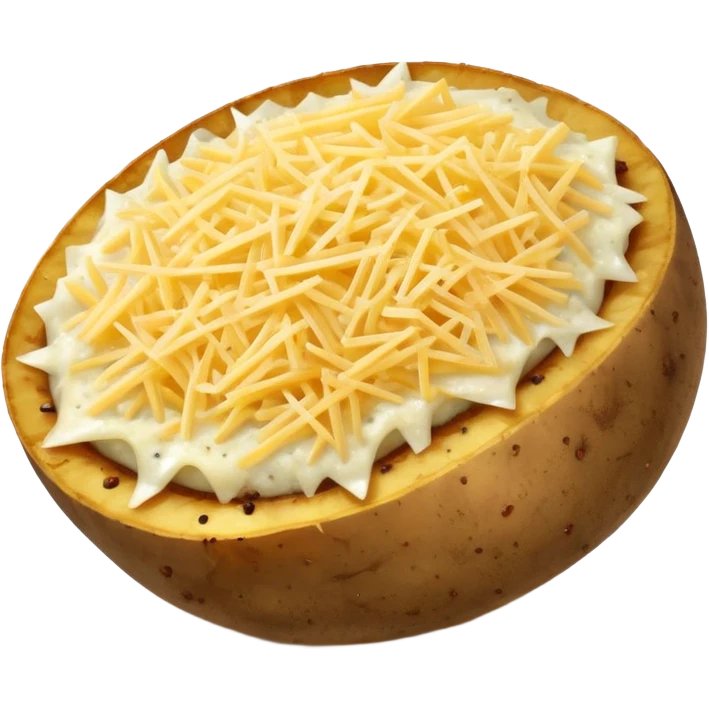 crispy potato topped with pecorino romano cheese and black pepper emoji
