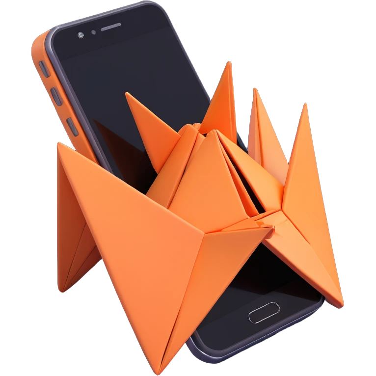 Un smartphone origami emoji
