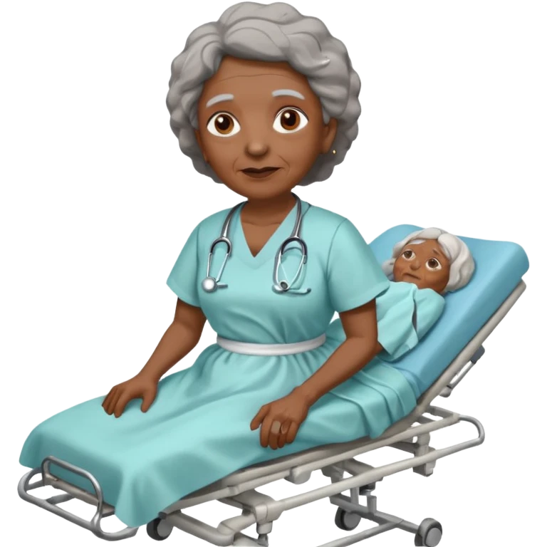 Old black woman with on stretcher emoji