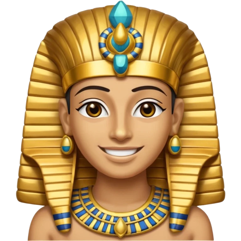 Tutankhamun with golden headdress, emoji style emoji