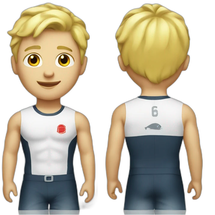 blonde boy in lifeguard tank top  emoji