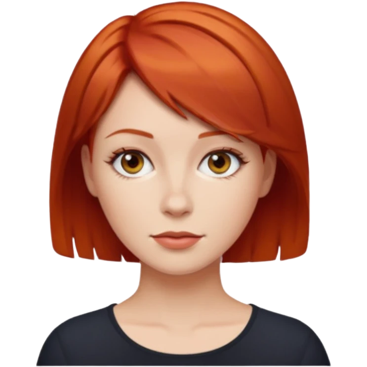 Branca ruiva cabelo curto emoji