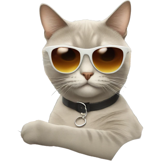 Cat with sunglasses and an coupe with orange juice  emoji