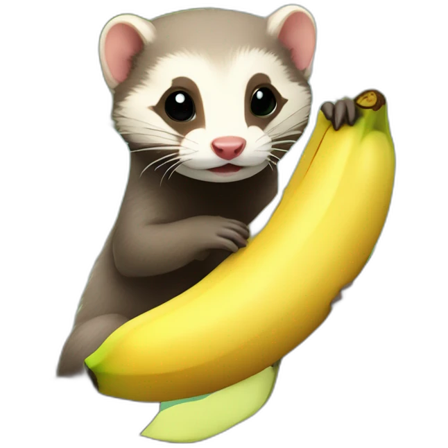 ferret eating a banana in a tree emoji