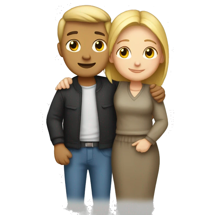 white couple hugging emoji