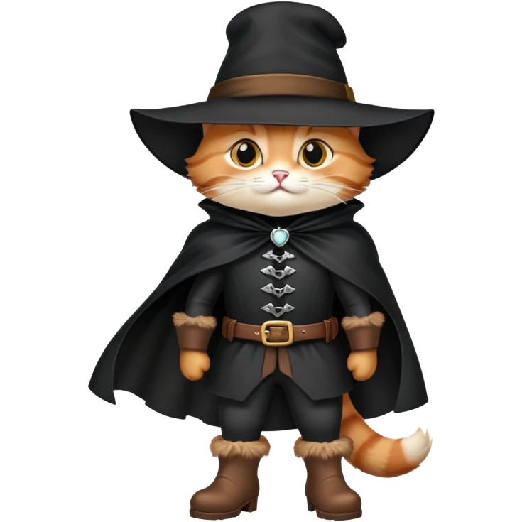 puss in boots black hat black cape emoji