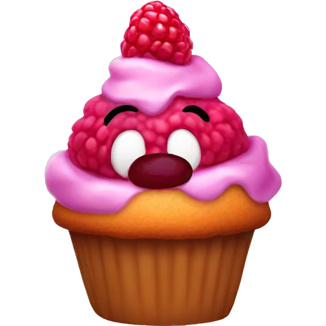 raspberry muffin emoji