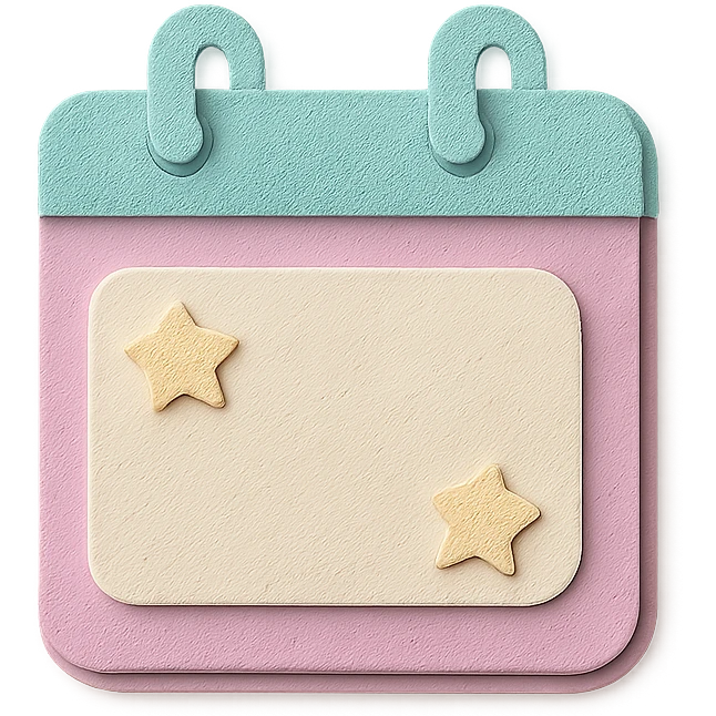 soft pastel cute appointment box with tiny star details emoji