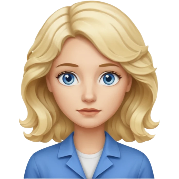 Blonde avec yeux bleus qui est architecte , cheveux ondulés , Sans lunettes  emoji