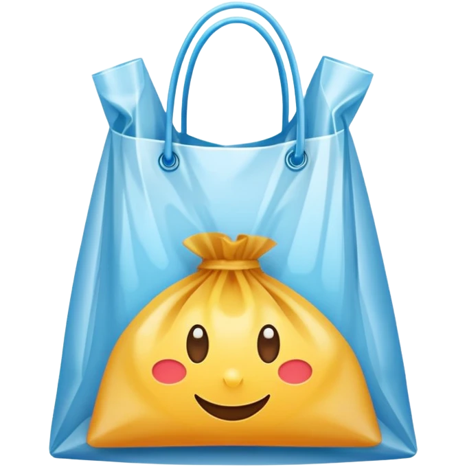 a plasticbag with handles in a simple vector style without face emoji