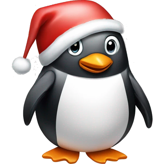 penguin with santa hat  emoji