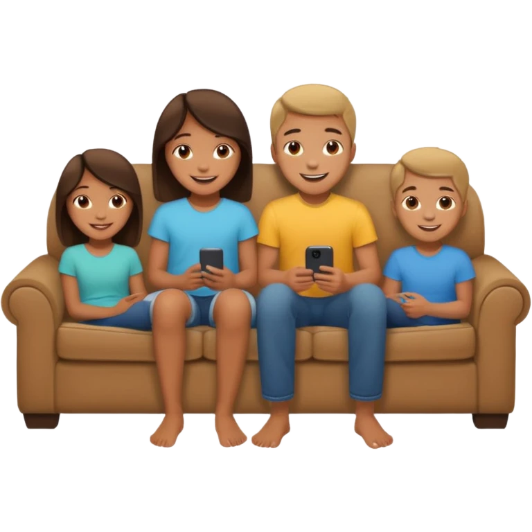 siblings sharing in a living room emoji