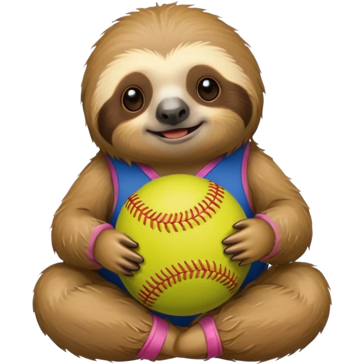 a sloth sitting with a softball emoji