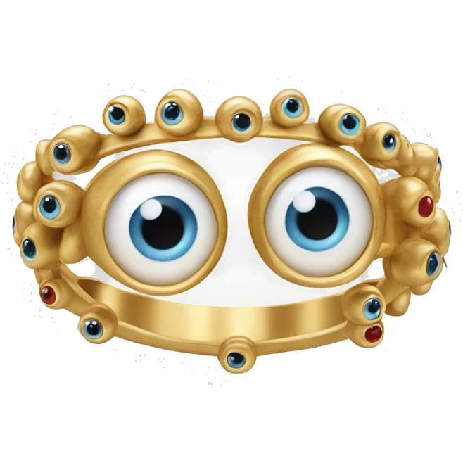 thin gold ring studded with eyeballs emoji