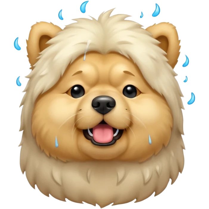 White chow chow sneezing  emoji