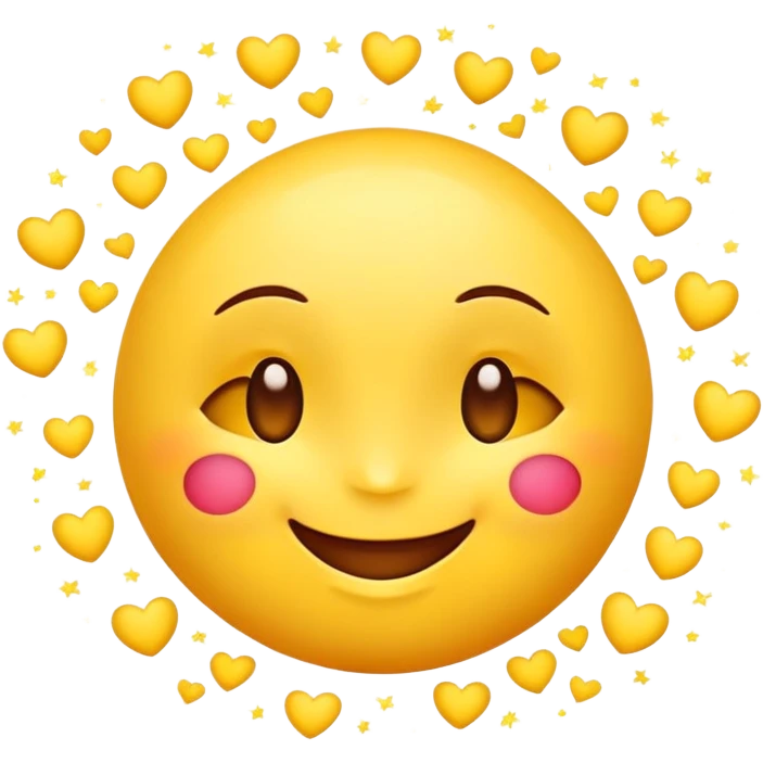 A cute and happy emoji of a smiling face with heart eyes, surrounded by small hearts and sparkles, expressing love for Rostik. emoji