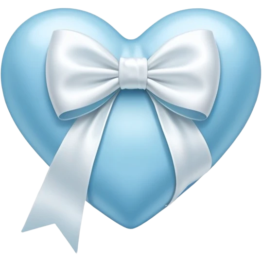 Light blue heart with wrapped white bow emoji
