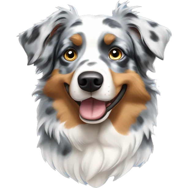 Blue Merle Australian shepherd with bow on head emoji