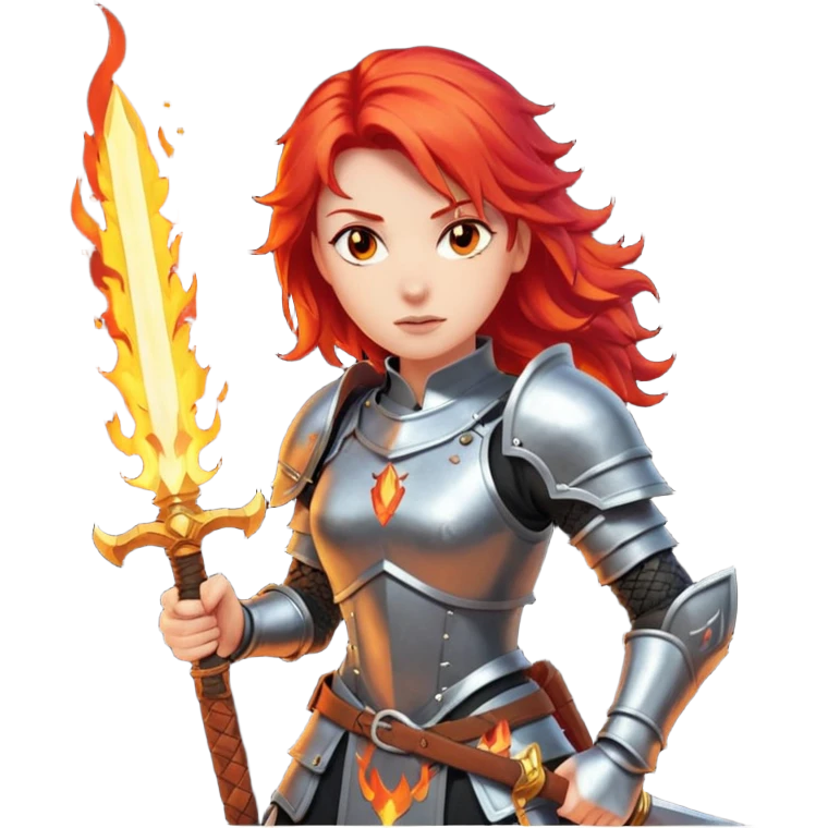 woman fire armored warrior emoji