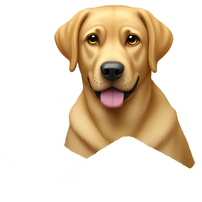 Labrador with straw and pile of salt emoji