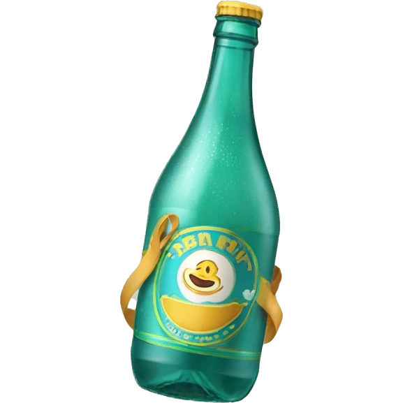 botella de champan con moño emoji