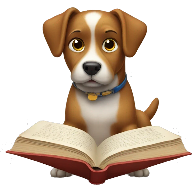 The dog is reading a book emoji
