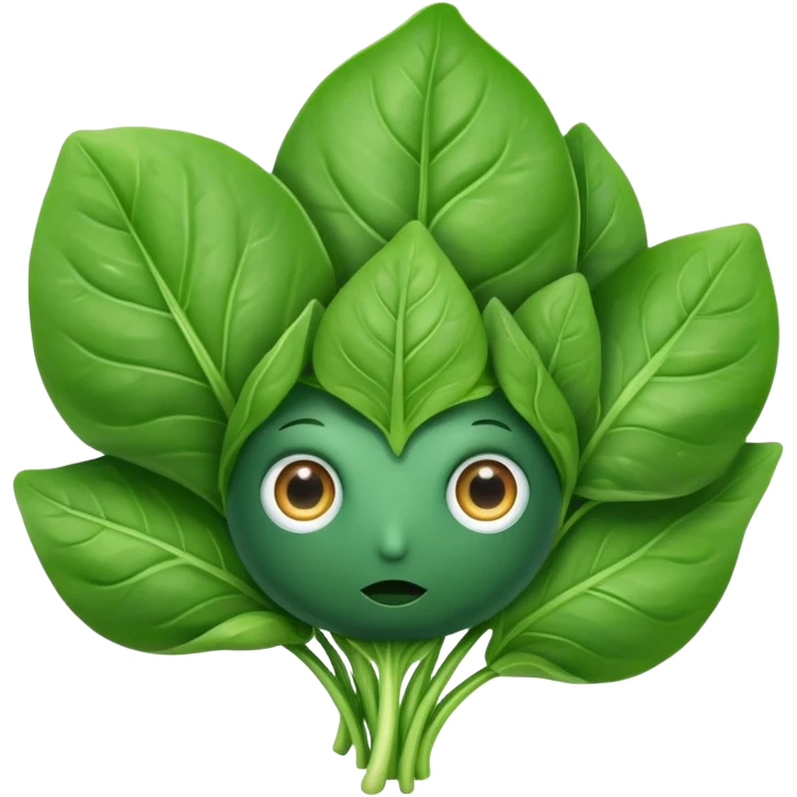 Spinach with eyes without human face emoji