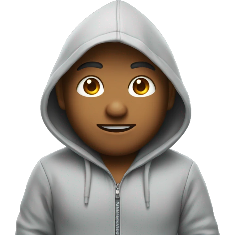Gamer in hoodie pointing up emoji