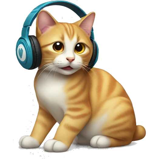 A cat with Apple headphones  emoji