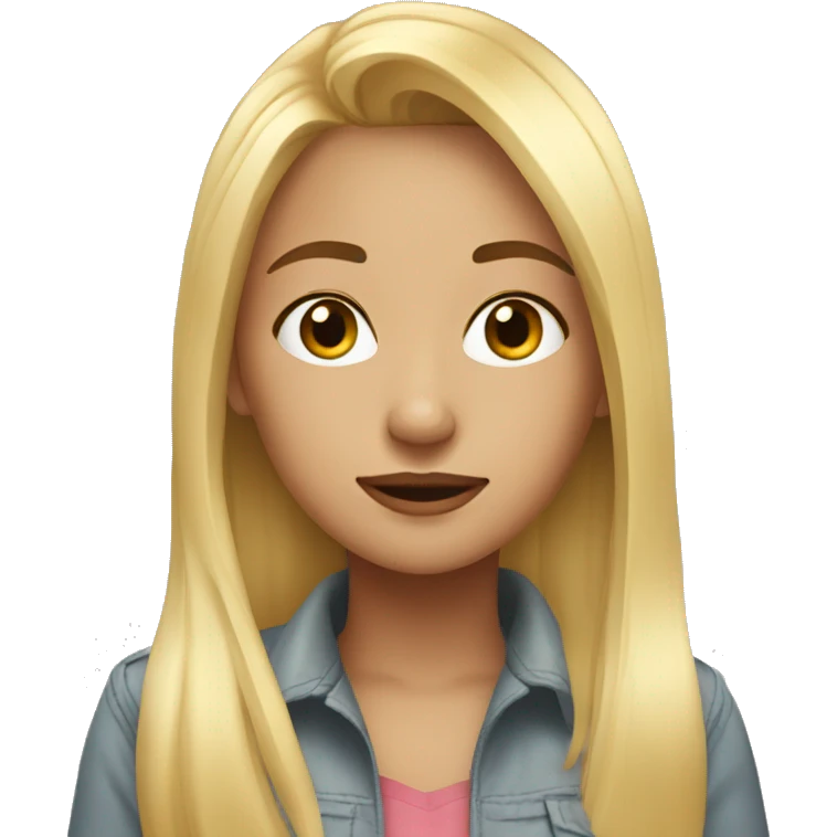 The blonde girl thought about it 🤔 emoji