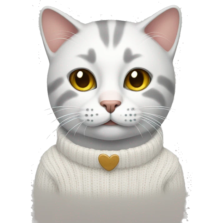 cat with a white sweater emoji